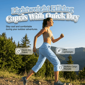 Women's Lightweight Hiking Capris: Quick-Dry. 6 Pockets. Loose Fit