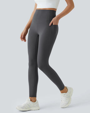 Butt Lifting Tummy Control Side Pocket High Waisted Shaping Training Leggings