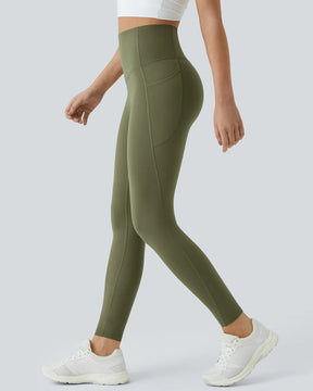 Butt Lifting Tummy Control Side Pocket High Waisted Shaping Training Leggings