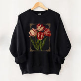 Sweat Botanique Foncé Fleurs