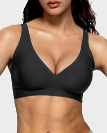 Seamless Deep V Push-Up Wireless Bra