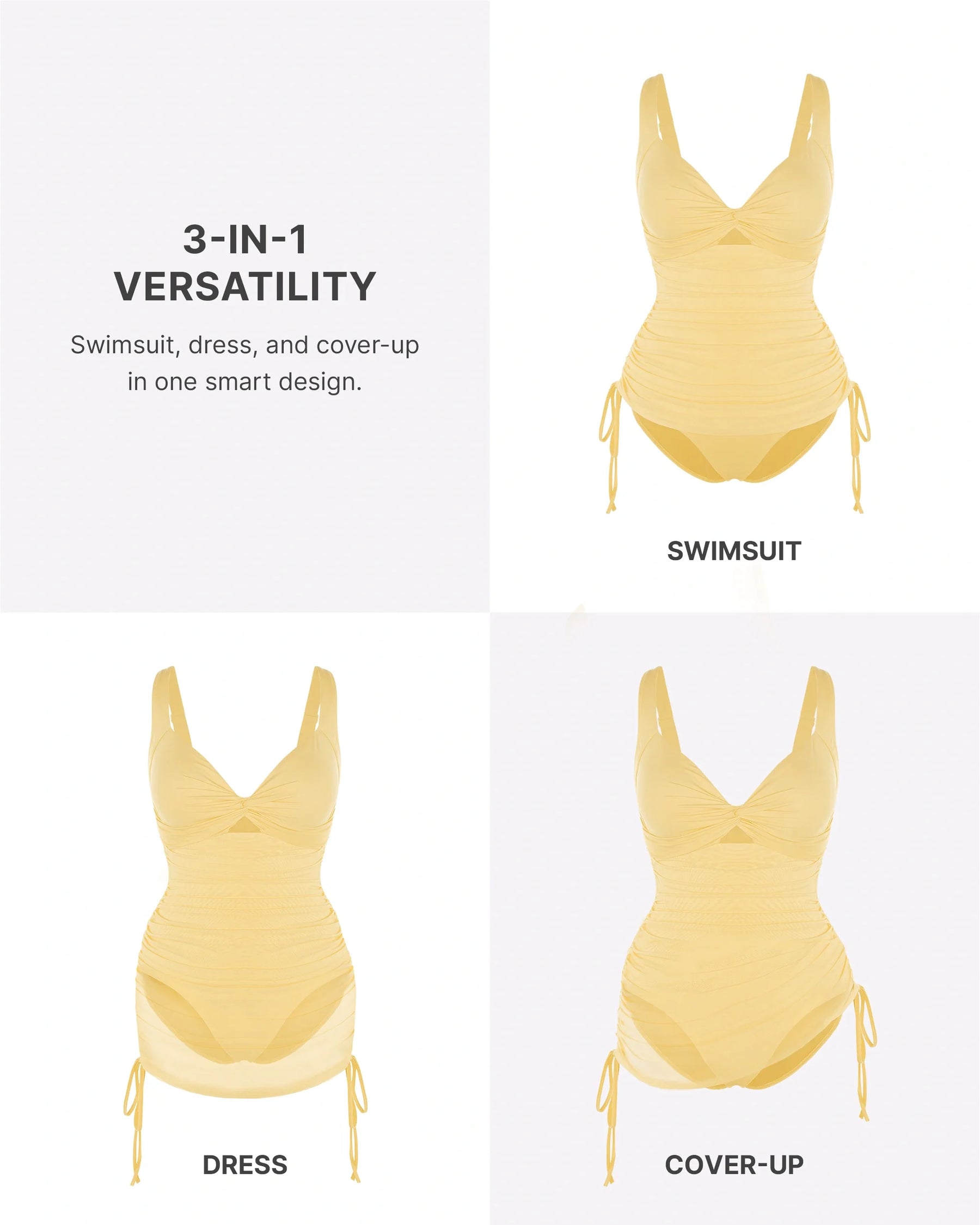 All-In-One Mesh Wrap Shaping Swimsuit