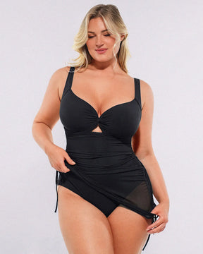 All-In-One Mesh Wrap Shaping Swimsuit