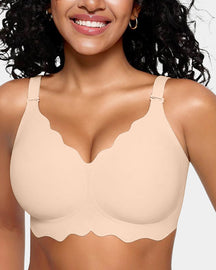 Soft Full Coverage Scalloped Wireless Jelly Bra