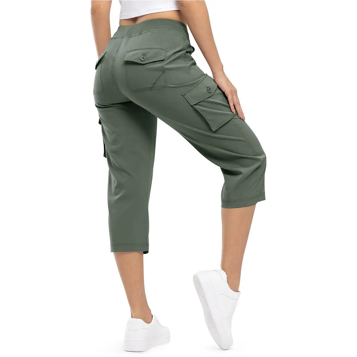 Women's Lightweight Hiking Capris: Quick-Dry. 6 Pockets. Loose Fit