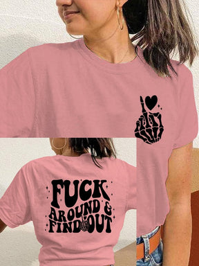Wende-T-Shirt mit „Fuck Around And Find Out“-Print für Damen