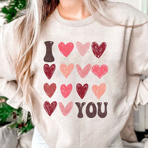 Sweat-shirt à imprimé coeur Je t'aime