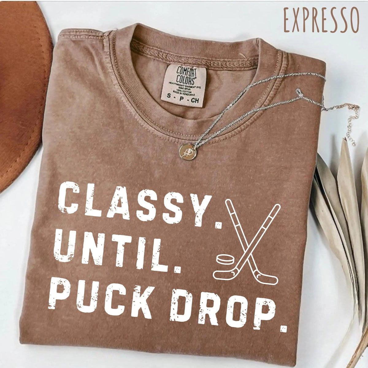 Comfort Colors Classy Until Puck Drop,Hockey Season Game Day T-Shirt