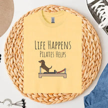 Comfort Colors Life Happens Pilates Helps T-shirt