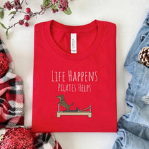 Comfort Colors Life Happens Pilates Helps T-shirt