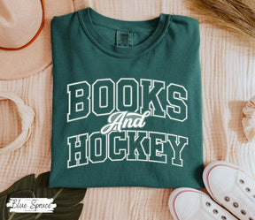 Comfort Colors Books And Hockey T-shirt