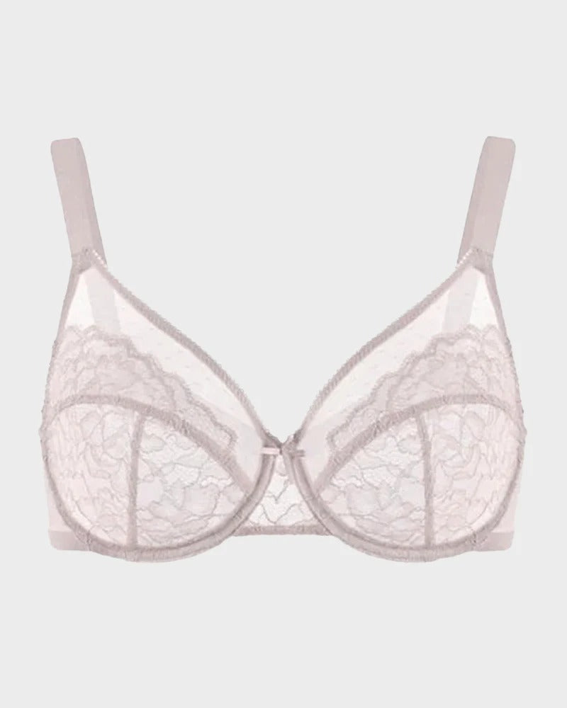 Full Coverage Lace Minimizer Bra - Petal