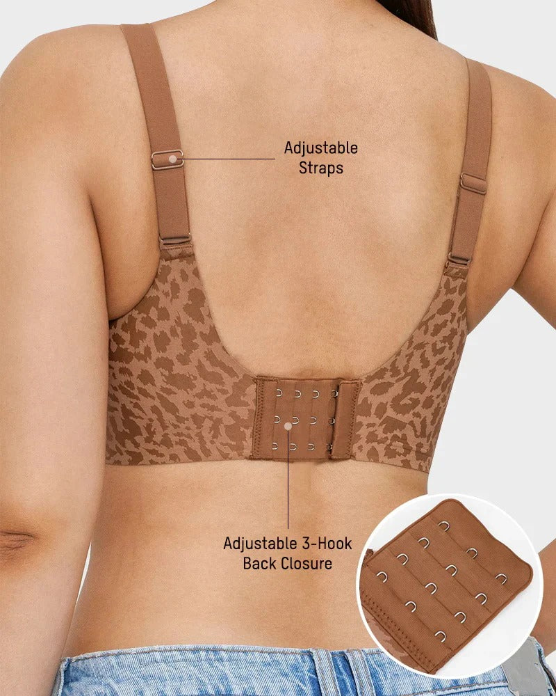 Wireless Leopard V-Neck Contour Bra