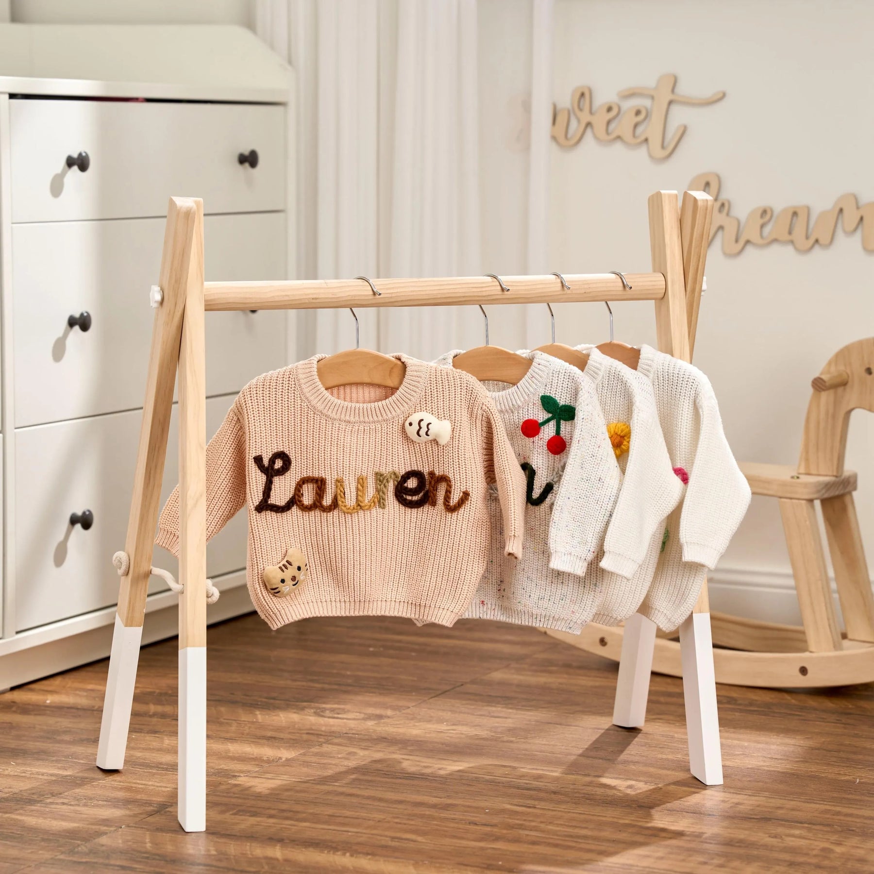 Custom Embroidered Baby Sweater - Toddler Knit Sweatshirt - Baby Name Jumper