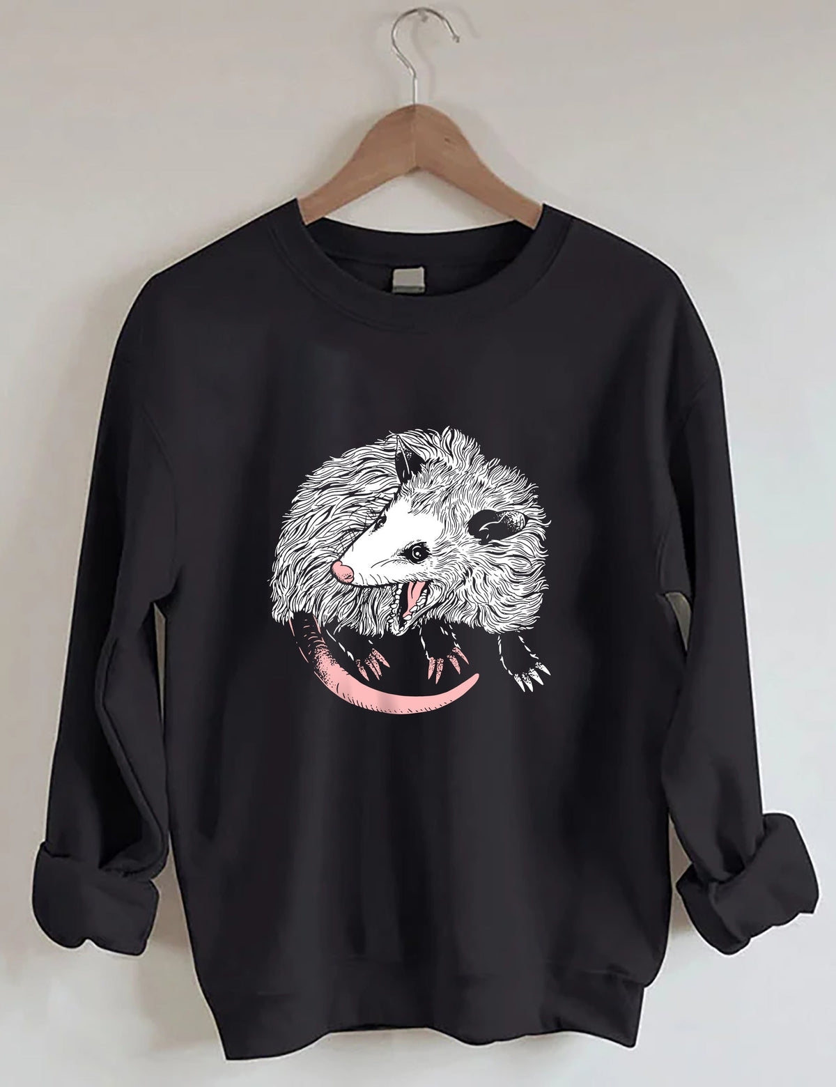 Sweat-shirt décontracté à imprimé opossum