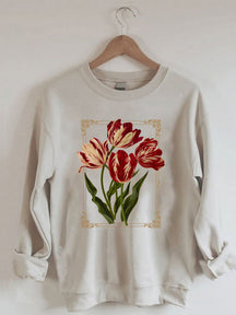 Sweat Botanique Foncé Fleurs