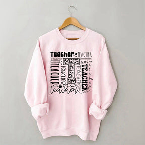 Teacher Letter Print Sweatshirt