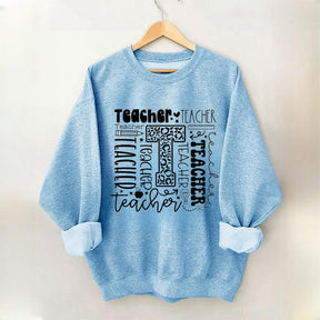 Teacher Letter Print Sweatshirt