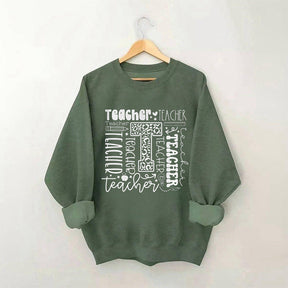 Teacher Letter Print Sweatshirt