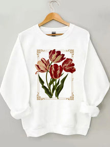 Sweat Botanique Foncé Fleurs