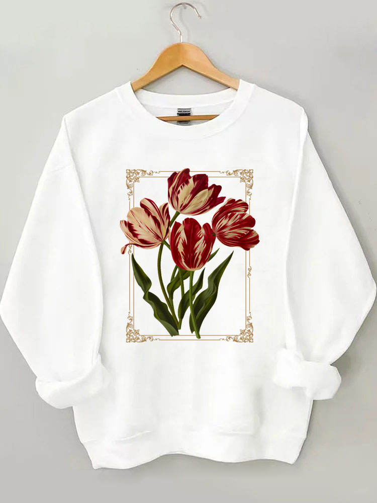 Sweat Botanique Foncé Fleurs