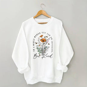 Bee Kind Floral Print Sweatshirt