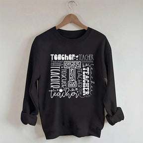 Teacher Letter Print Sweatshirt