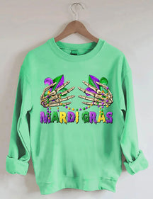 Mardi Gras Skeleton Hands Sweatshirt