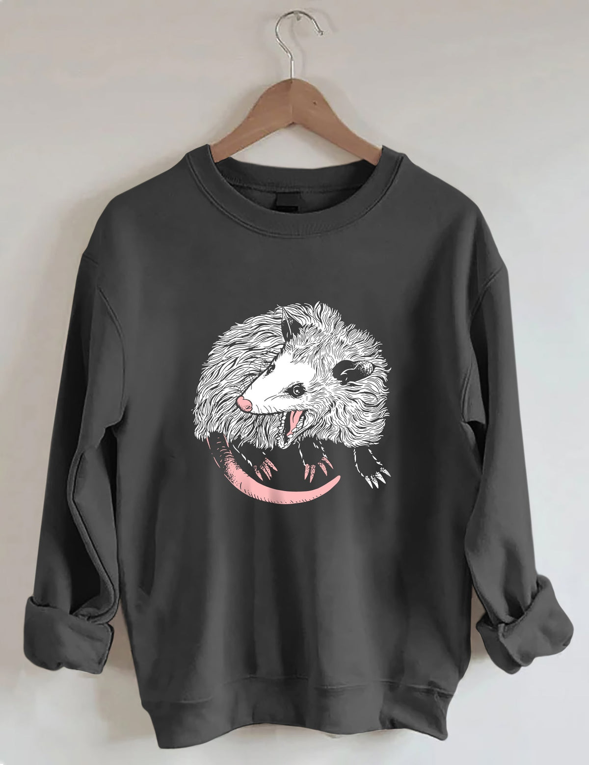 Sweat-shirt décontracté à imprimé opossum
