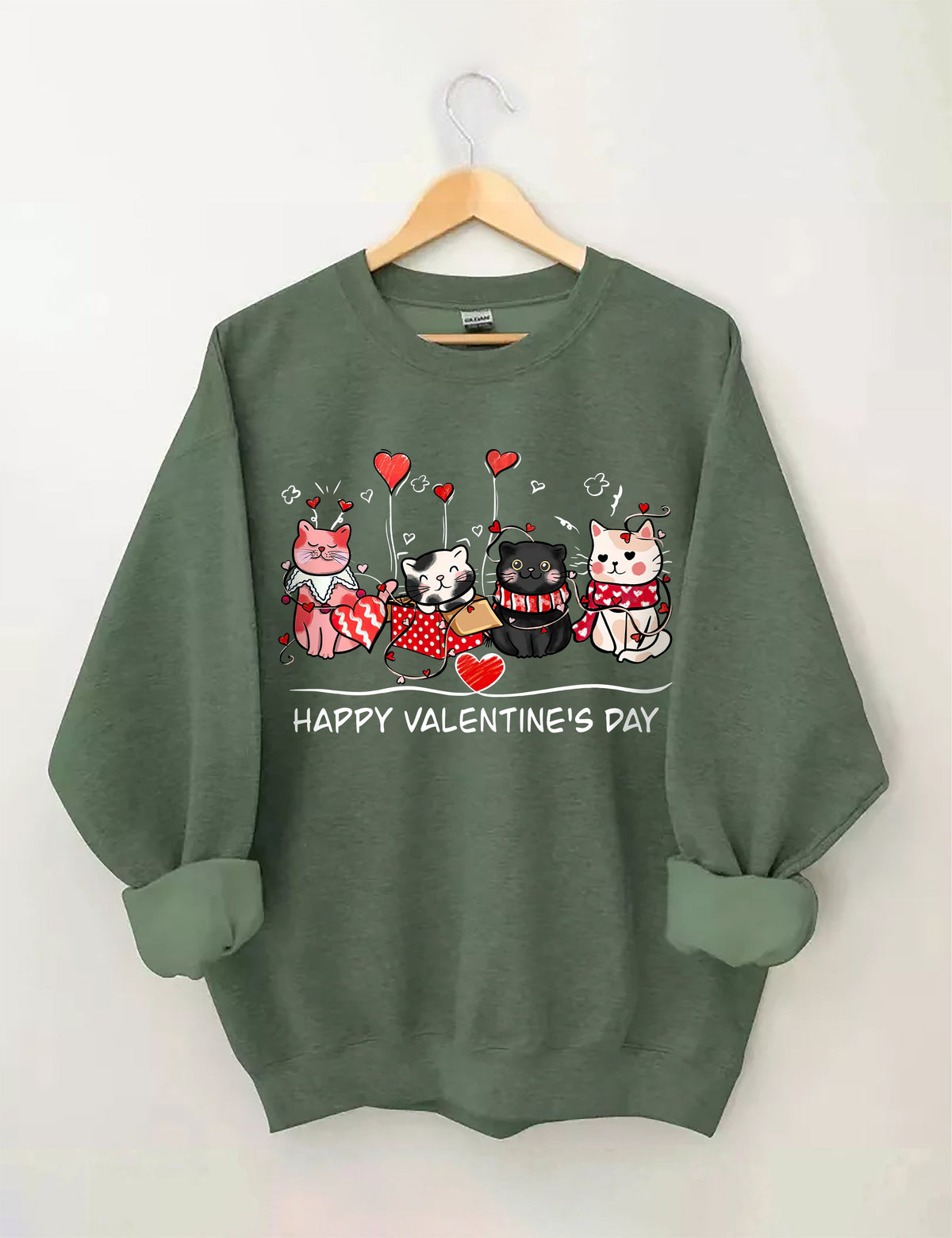 Valentinstags-Katzen-Sweatshirt