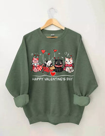 Valentinstags-Katzen-Sweatshirt