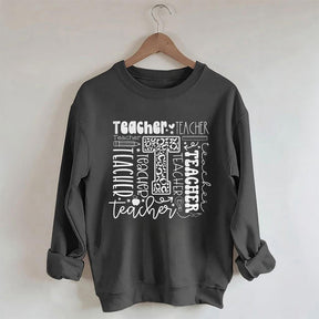 Teacher Letter Print Sweatshirt