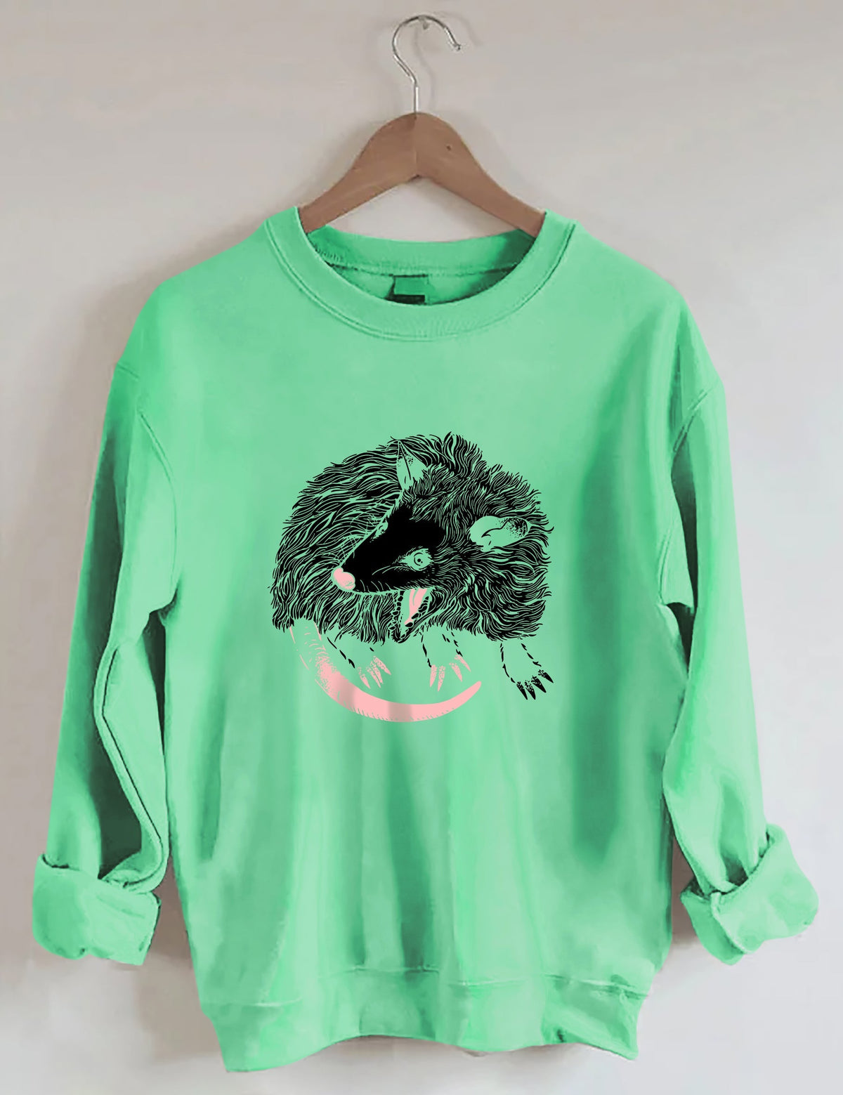 Sweat-shirt décontracté à imprimé opossum