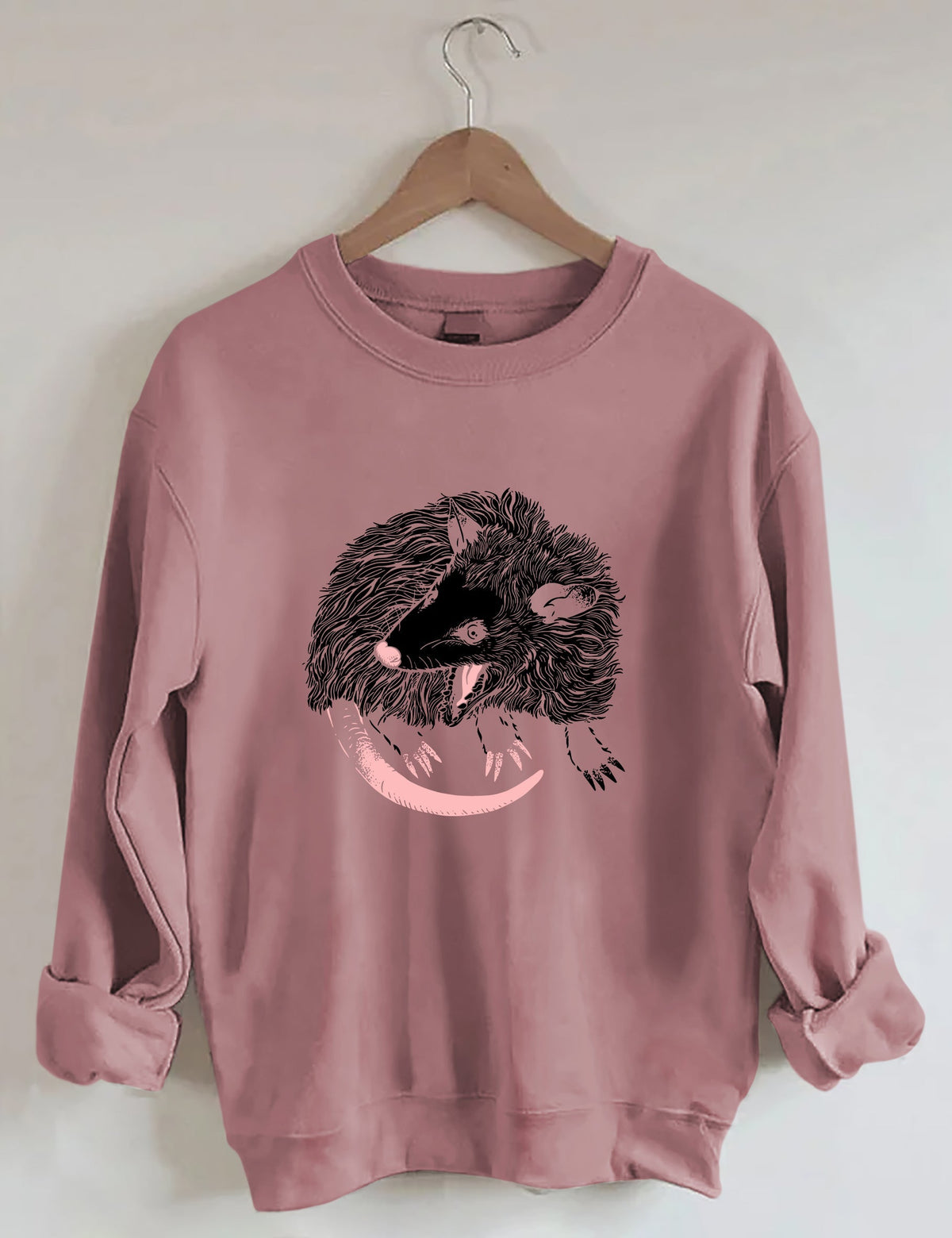 Sweat-shirt décontracté à imprimé opossum