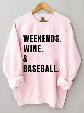 Sweat-shirt de baseball au vin du week-end
