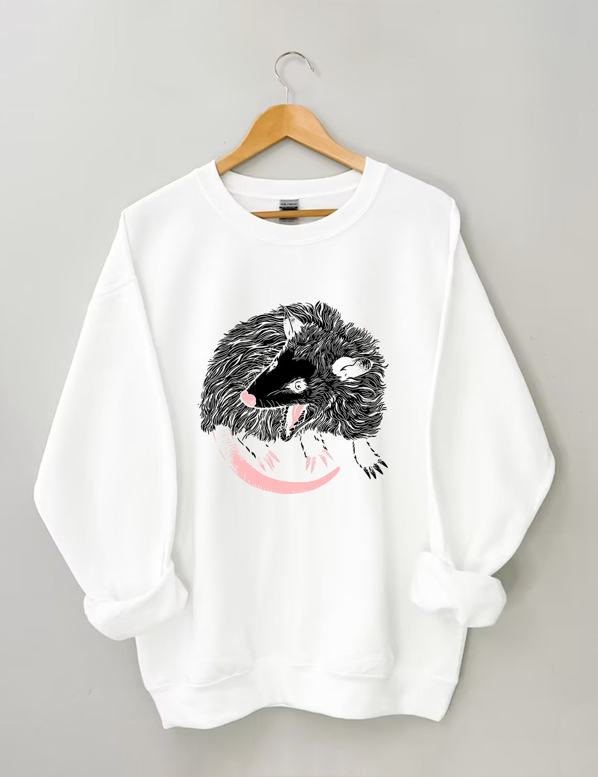 Sweat-shirt décontracté à imprimé opossum