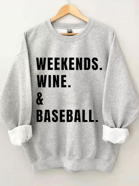 Sweat-shirt de baseball au vin du week-end