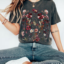 T-shirt à fleurs pressées Cottagecore