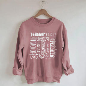 Teacher Letter Print Sweatshirt