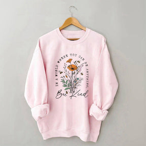 Bee Kind Floral Print Sweatshirt