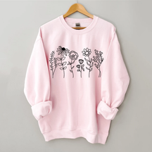 Sweat-shirt botanique de fleurs sauvages