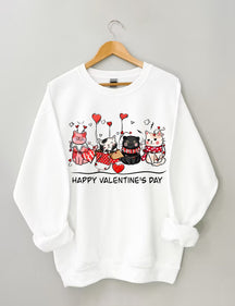 Valentinstags-Katzen-Sweatshirt