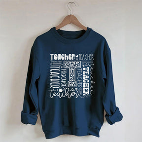 Teacher Letter Print Sweatshirt