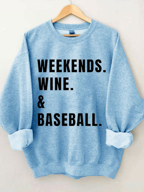 Sweat-shirt de baseball au vin du week-end