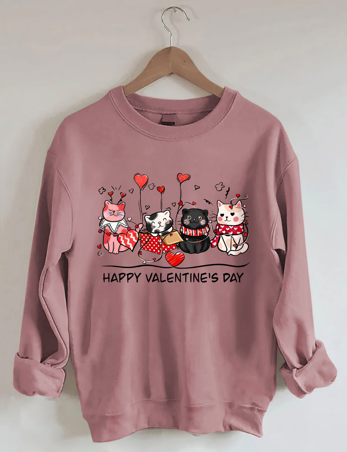 Valentinstags-Katzen-Sweatshirt