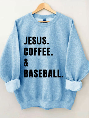 Sweat-shirt de baseball Jésus Café