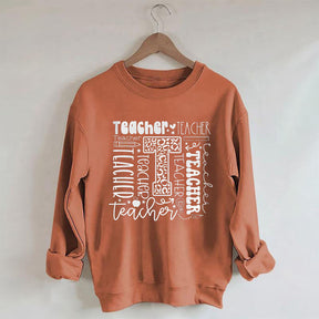 Teacher Letter Print Sweatshirt