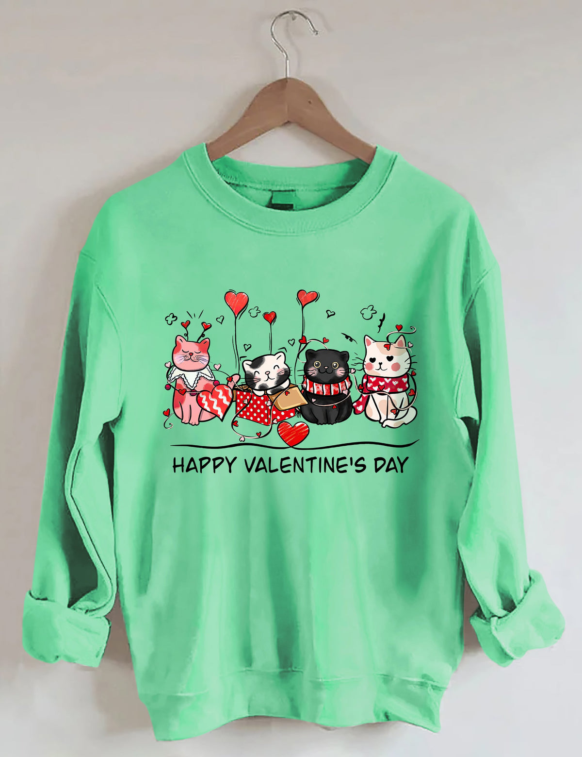 Valentinstags-Katzen-Sweatshirt
