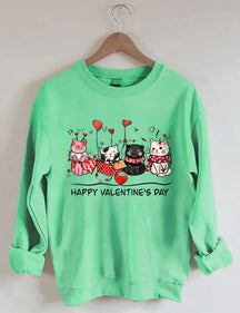 Valentinstags-Katzen-Sweatshirt
