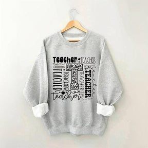 Teacher Letter Print Sweatshirt